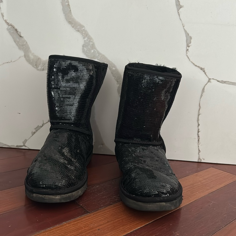 Black Sequin Uggs Boots